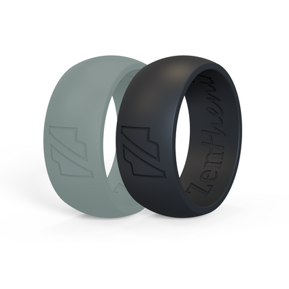 black and grey silicone rings