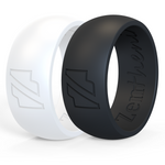 Black white duo silicone wedding ring, rubber wedding band