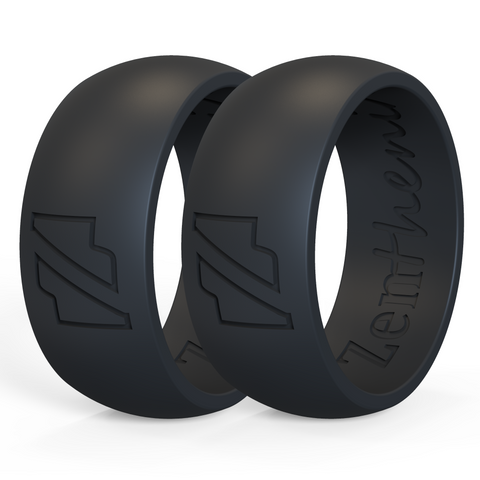 Black duo silicone wedding ring, rubber wedding band