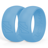 Blue duo silicone wedding ring, rubber wedding band