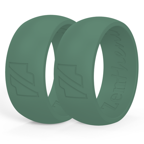Green duo silicone wedding ring, rubber wedding band