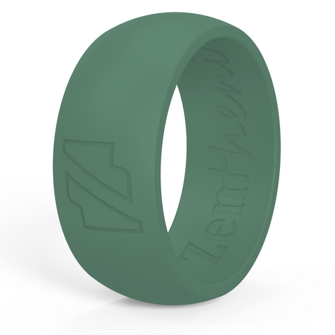 Green silicone wedding ring, rubber wedding band