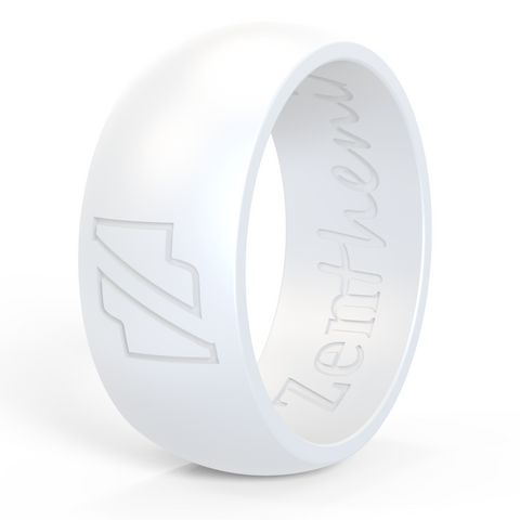 White silicone wedding ring, rubber wedding band