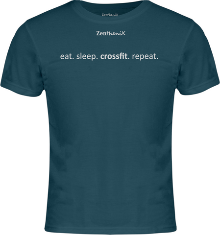 Eat Sleep CrossFit Repeat T-Shirt - Indigo Blue
