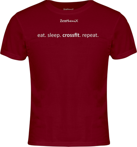 Eat Sleep CrossFit Repeat T-Shirt - Cardinal Red