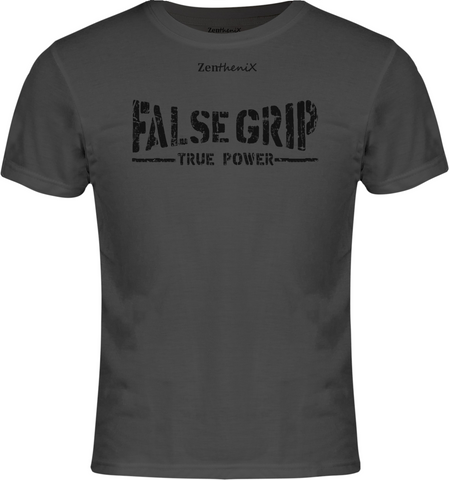 False Grip True Power T-Shirt - Gun Grey